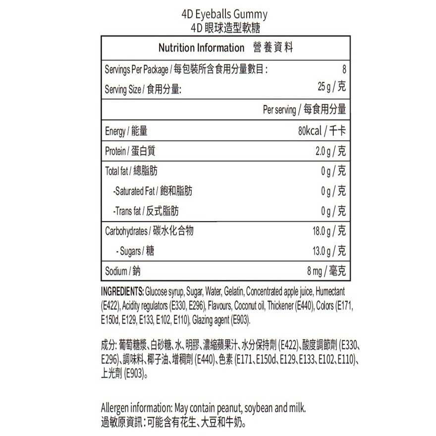 Amos 4D 眼球造型軟糖 200g (24包) image