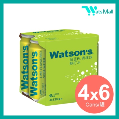 屈臣氏 青檸味蘇打水 330毫升 (4罐x6)
