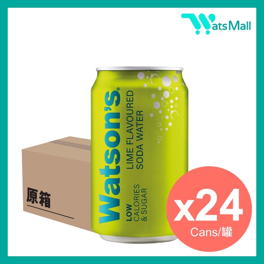 屈臣氏 青檸味蘇打水 330毫升 (24罐)