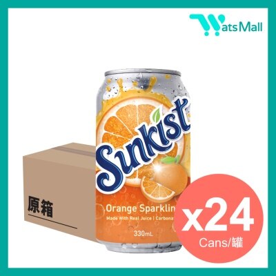 Sunkist Sparkling Orange Juice Drink 330ML (24 cans)