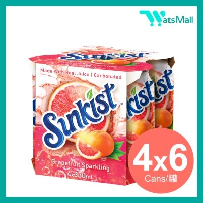 Sunkist Sparkling Grapefruit Juice Drink 330ML (4 cans X 6)