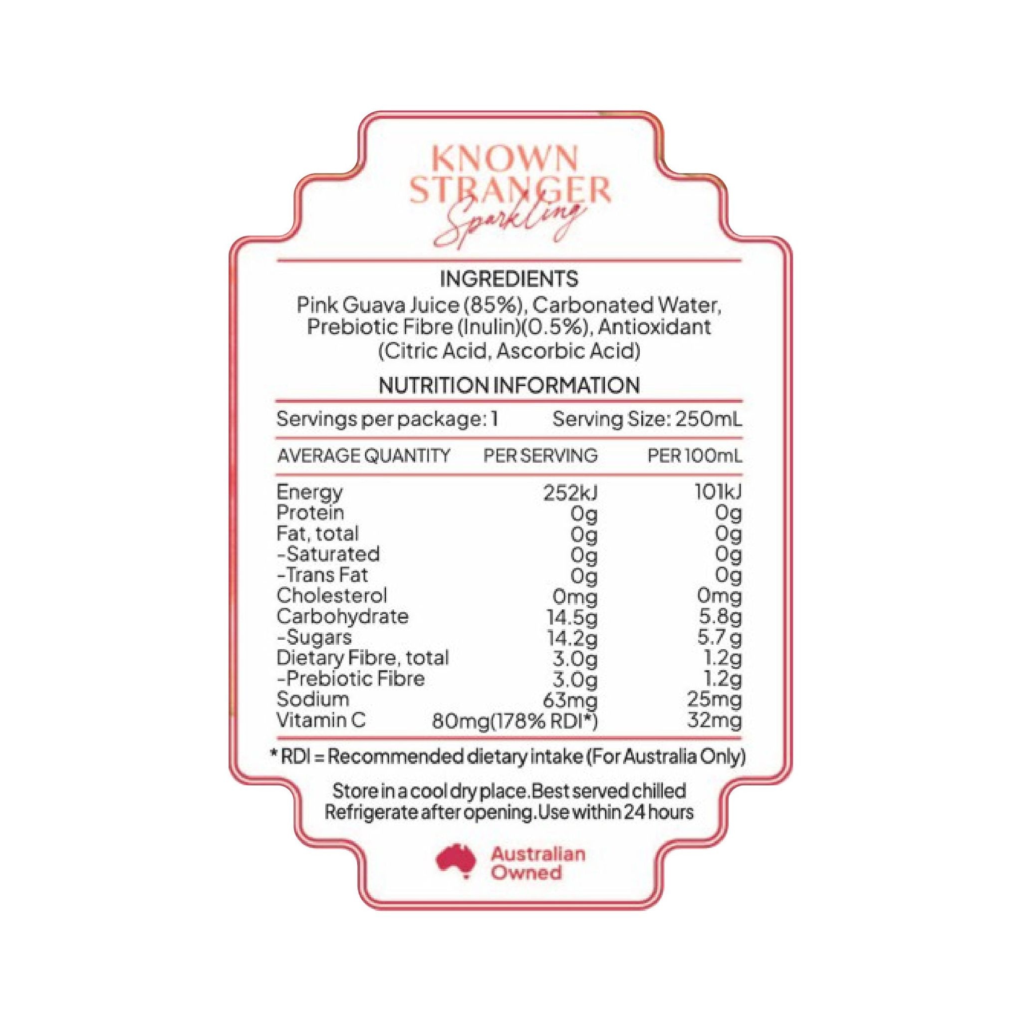 Known Stranger 益生元有氣果汁 (蕃石榴) 250毫升 (24罐)