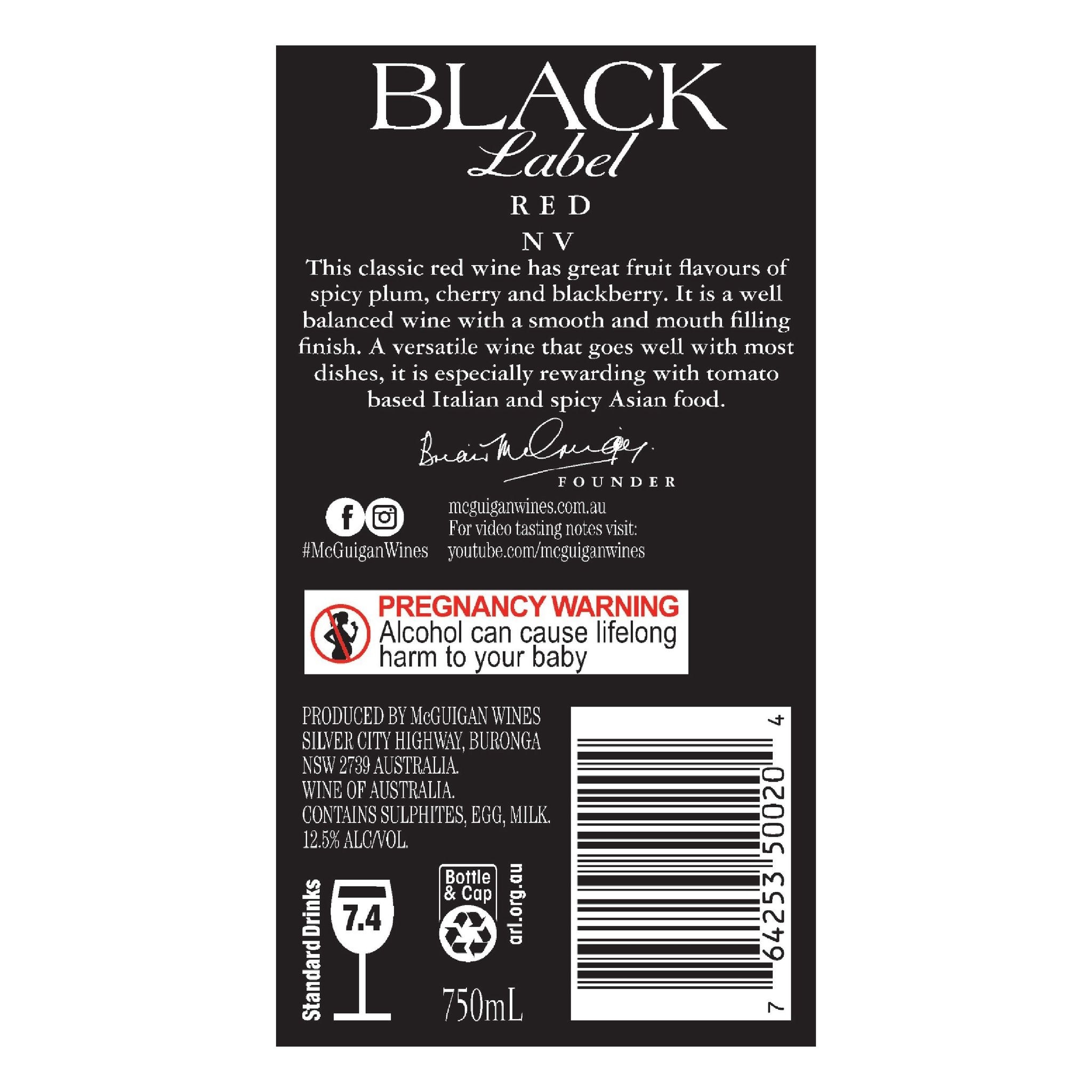 McGUIGAN Black Label Red 750ML image