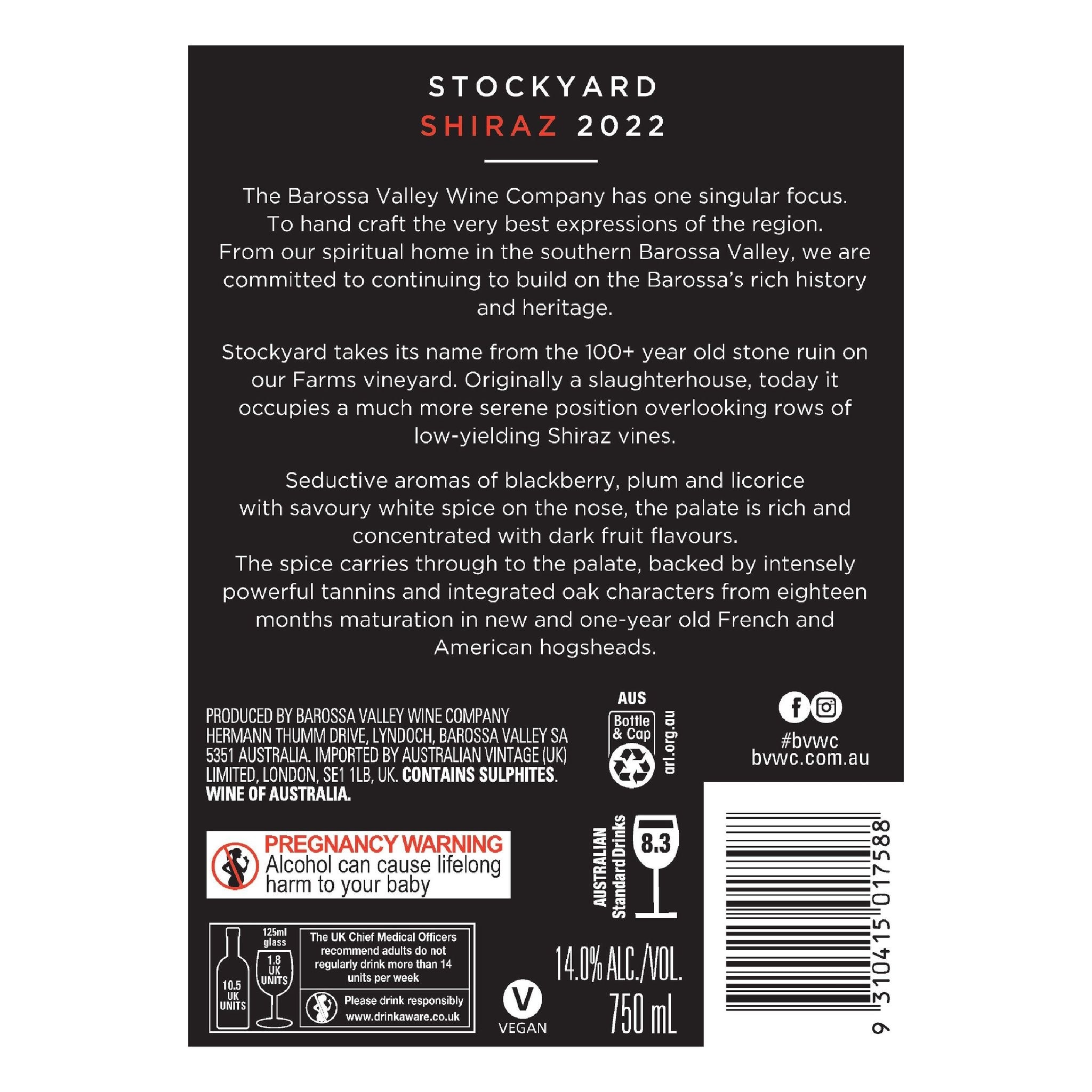 BVWC Stockyard Shiraz 750ML (1x6)