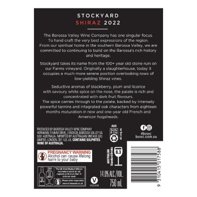 BVWC Stockyard Shiraz 750ML (1支)