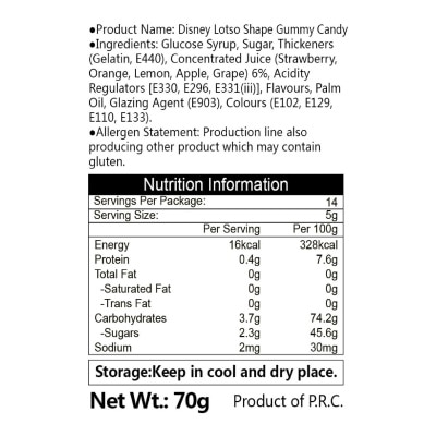 AJITENKA Lotso Shape Gummy Candy 70G (30pcs)