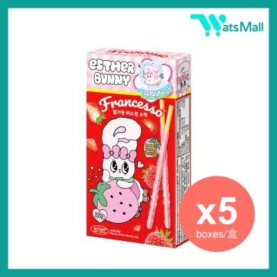 AJITENKA 艾絲樂小兔草莓味餅乾條 (附禮品) 32克 (5盒)