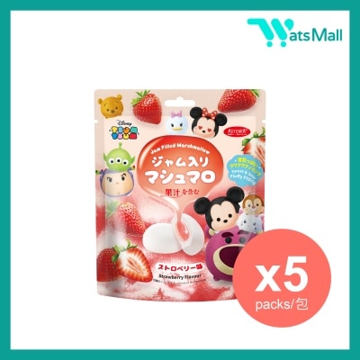 AJITENKA 迪士尼Tsum Tsum草莓味夾心棉花糖 50克 (5 包)