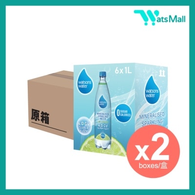 Watson's - Mineralised Sparkling Water (Lime Flavoured) 1L (6 bottles X 2)