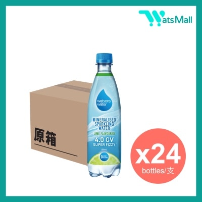 屈臣氏 - 礦物質有氣水 (青檸味) 500毫升 (24支)