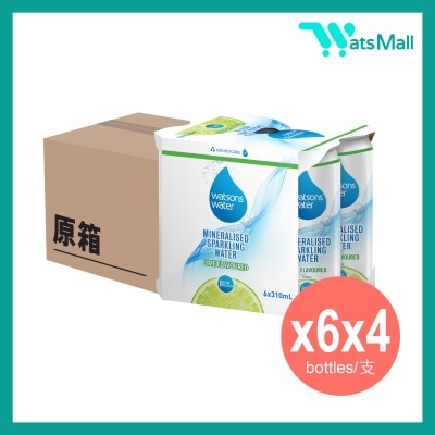 屈臣氏 - 礦物質有氣水 (青檸味) 310毫升 (6罐x4)
